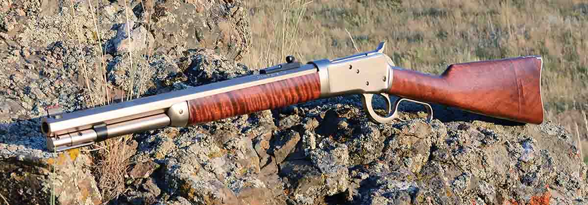 Mike calls the Chiappa Model 1892 carbine a hybrid because from the action forward, it is traditional Winchester rifle-style, but from the action rewards, it is traditionally Winchester carbine-style.